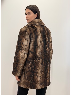 Paolo Framinco Kuzu Derisi Degradeli Mocca Kürk Deri Ceket