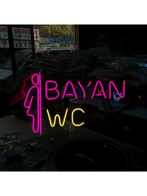 Neonled Bayan Wc - Kadın Figür Neon LED Tabela