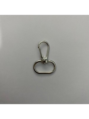 Orhan Çanta 100 Adet Telli Papağan Kanca - 2 cm Gümüş Renk Nikel Metal Klips - Makrome ve Anahtarlık Aparatı