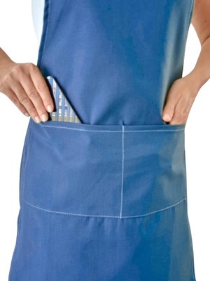 Storemax Mutfak Önlüğü Su Geçirmez Şef Önlüğü 2 Geniş Cepli Barista Önlüğü Mavi