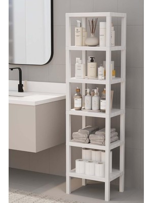 Storemax 6 Katlı Plastik Düzenleyici Raf, Çok Amaçlı Kitaplık, Banyo ve Mutfak Organizeri, (Beyaz)