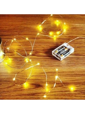 Storemax 5 Metre Gün Işığı LED – Pilli Dekoratif Sarı Renkli LED Işık, Şerit Yılbaşı ve Parti Aydınlatması, Süsleme ve Dekoratif Işık Zinciri-Dekorasyon Işığı Şerit Aydınlatma