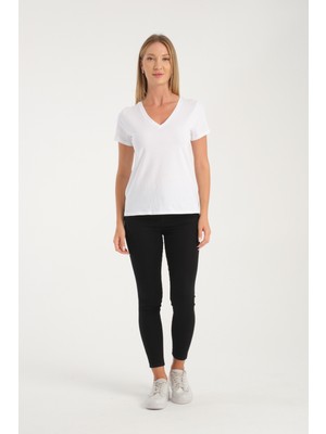 Vita Fortuna V Yaka Basic Kadın T-Shirt - VK0080