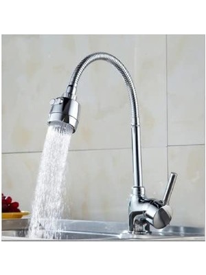 Storemax Spiral Başlı 2 Fonksiyonlu Hareketli Dönebilen Hortumlu Musluk Ucu Tasarruflu Oynar Başlıklı Krom