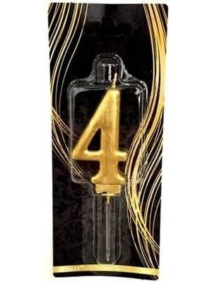 Storemax - 4 Yaş Altın Pasta Mumu
