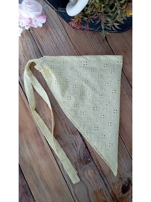Mufin Collection El Yapımı Fisto Pamuklu Kumaş - Dantel Detaylı - Bağcıklı Bandana