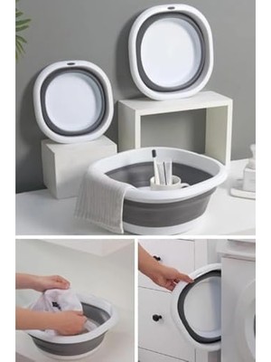 Storemax Katlanabilir Badya Leğen, 2,7 Litre, Taşınabilir, Yer Kaplamayan Çok Amaçlı Mutfak Banyo Badya