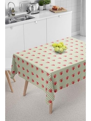 Storemax Rivaistanbul Çilek Desenli Yeşil Masa Örtüsü, Sofra Bezi, Piknik Örtüsü Yeşil 140 x 200 RIVA00112