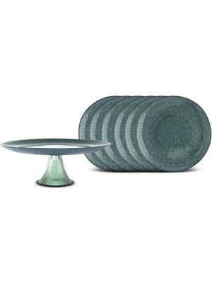 UltraMint Renkli 7 Parça Pasta ve Tatlı Servis Seti, Şık ve Kullanışlı Tasarım