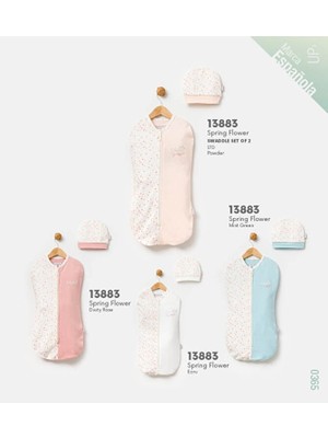 Vanillays Babydola Gül Kurusu Desen Bebek Kundak Uyku Sarma Battaniye 0-3 Ay 13883