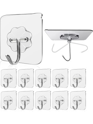 Storemax Wovu Askı, Kendinden Yapışkanlı Havlu Askısı, 15 kg (Maks.), Şeffaf, Yapışkan Kanca, Delmeden Su Geçirmez, Yağ Geçirmez, Mutfak Kancası, Banyo, Mutfak, Banyo Için Kanca (10 Adet)