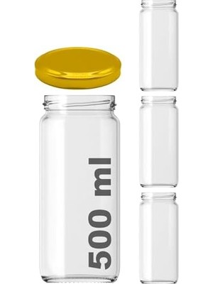 Storemax 3 Adet 500 ml Cam Kavanoz, Metal Kapaklı, Şeffaf Konserve Kavanozu (500 Mililitre) 3 Adet