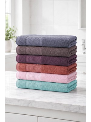 Elif Mira 6 Lı El Yüz Havlusu Seti %100 Pamuklu 50X90 cm Pure Cotton