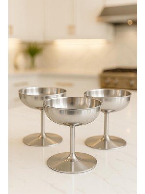 UltraMint Paslanmaz Çelik Üçlü Sunum Kasesi, Dondurma, Reçel, Tatlı ve Meze Için