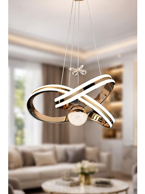 Ünal Aydınlatma Sarmal 45 cm Gold LED Sarkıt Avize