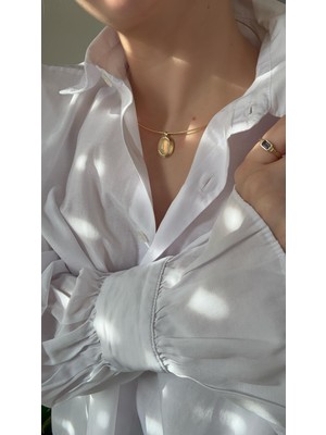 Alice İsstanbul Krem Oval Taşlı Choker Kolye