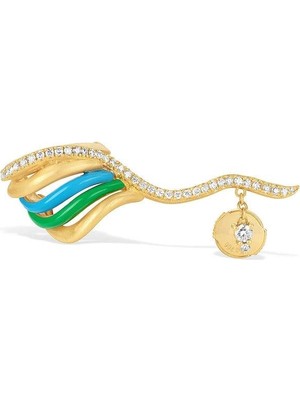 Alice İsstanbul Turkuaz Mineli Taşlı Tasarım Earcuff