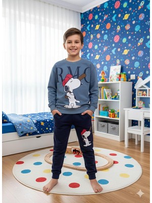 Yağmur Giyim Ramcocuk 2ip Snoppy Erkek Çocuk Eşofman Takımı 6-9 Yaş 1106