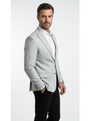 Plus Scorpion Erkek Slim Fit Klasik Ceket Dokulu Kumaş Modern Kesim