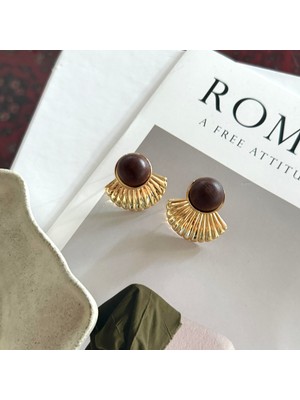 Alice İsstanbul Ahşap Oval Küpe