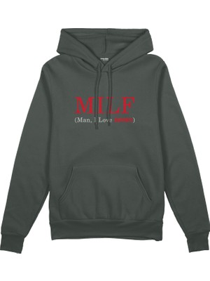 The Lucid Lab Mılf / Man I Love Ferrari Oversize Hoodie- Antrasit