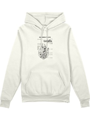 The Lucid Lab Millennium Falcon Oversize Hoodie - Beyaz