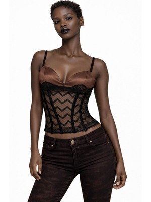 Deep Beach Dantel Detaylı Korse Top