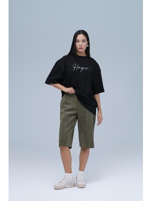 Saw Urbanity Hope Oversize Tişört Kadın Siyah