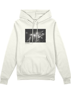 The Lucid Lab LED Zeppelin Pontiac Silverdome 1977 Oversize Hoodie - Beyaz