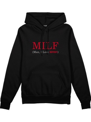 The Lucid Lab Mılf / Man I Love Ferrari Oversize Hoodie- Siyah