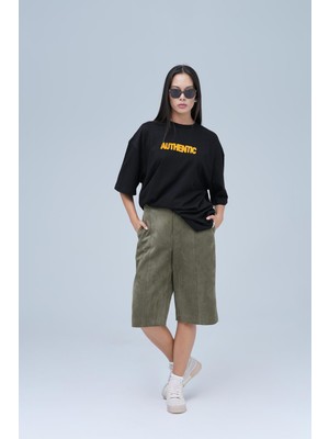 Saw Urbanity Authentic Oversize Tişört Kadın Siyah