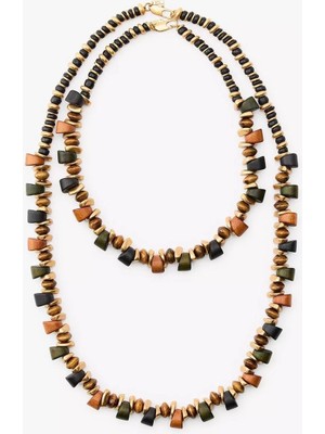 Alice İsstanbul Marka 2li Ahşap Kolye