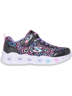 Skechers Heart Lights Büyük Kız Çocuk Siyah Işıklı Spor Ayakkabı 303257L Bkmt