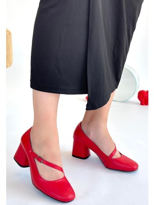 Aksiyon Global Kier Kırmızı Cilt Topuklu Ayakkabı - Lisinya