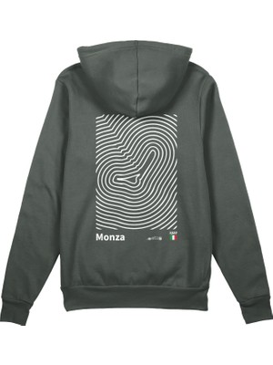 The Lucid Lab Monza Circuit Artwork Oversize Hoodie - Antrasit