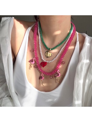 Alice İsstanbul 3lü Filamingo Charmlı Kolye