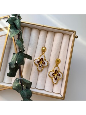 Alice İsstanbul Mineli Yonca Çiçek Küpe