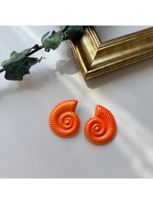 Alice İsstanbul Turuncu Metalik Görünümlü Salyangoz Küpe