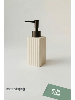 VarBiFırsat Modern Desenli Seramik Sabunluk 180 ml