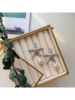 Alice İsstanbul Silver Incili Deniz Yıldızı Küpe