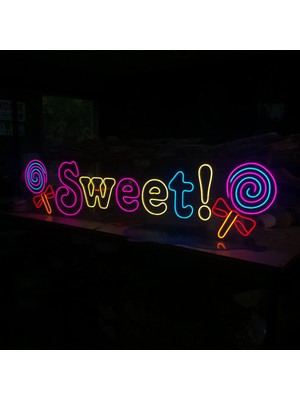 Neonled Sweet Candies Özel Tasarım Figür & Yazı Neon LED Dekoratif Aydınlatma