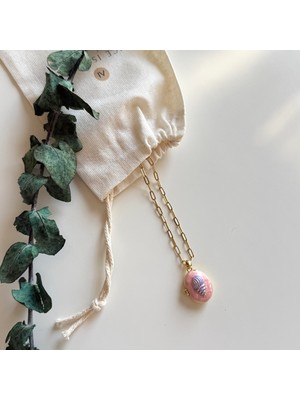 Alice İsstanbul Çelik Pembe Istiridye Kapaklı Kolye