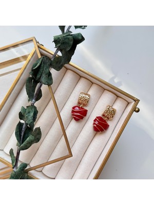 Alice İsstanbul Dokulu Kalp  Küpe