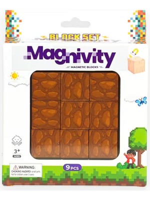 Mega Oyuncak Magnivity Manyetik Bloklar 9 Parça Tuğla Desenli