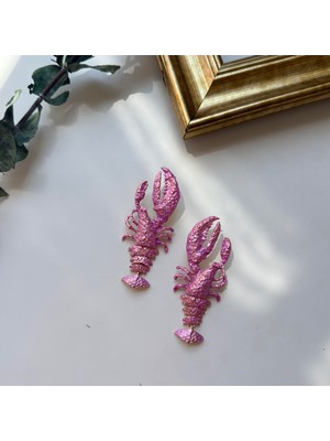 Alice İsstanbul Pembe Metalik Görünümlü Istakoz Küpe