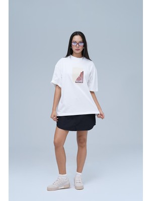 Saw Urbanity Not All Wounds Are Visible Oversize Tişört Kadın Beyaz