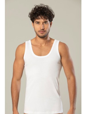 Erdem Erkek Kalın Askılı %100 Pamuklu 6'lı Paket Ribana Atlet 1110