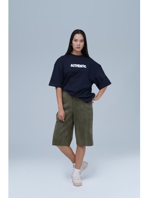 Saw Urbanity Authentic Oversize Tişört Kadın Lacivert