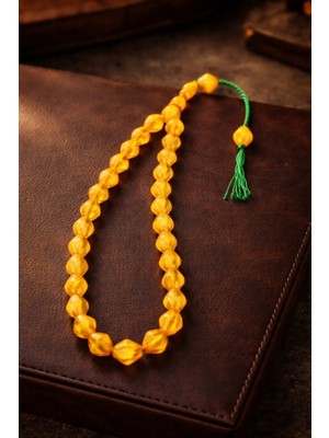 Özel Döküm Büyük Boy 11 x 13 Sarı Sıkma Tespih