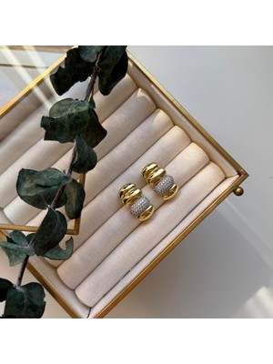 Alice İsstanbul Taşlı Bombeli Küpe